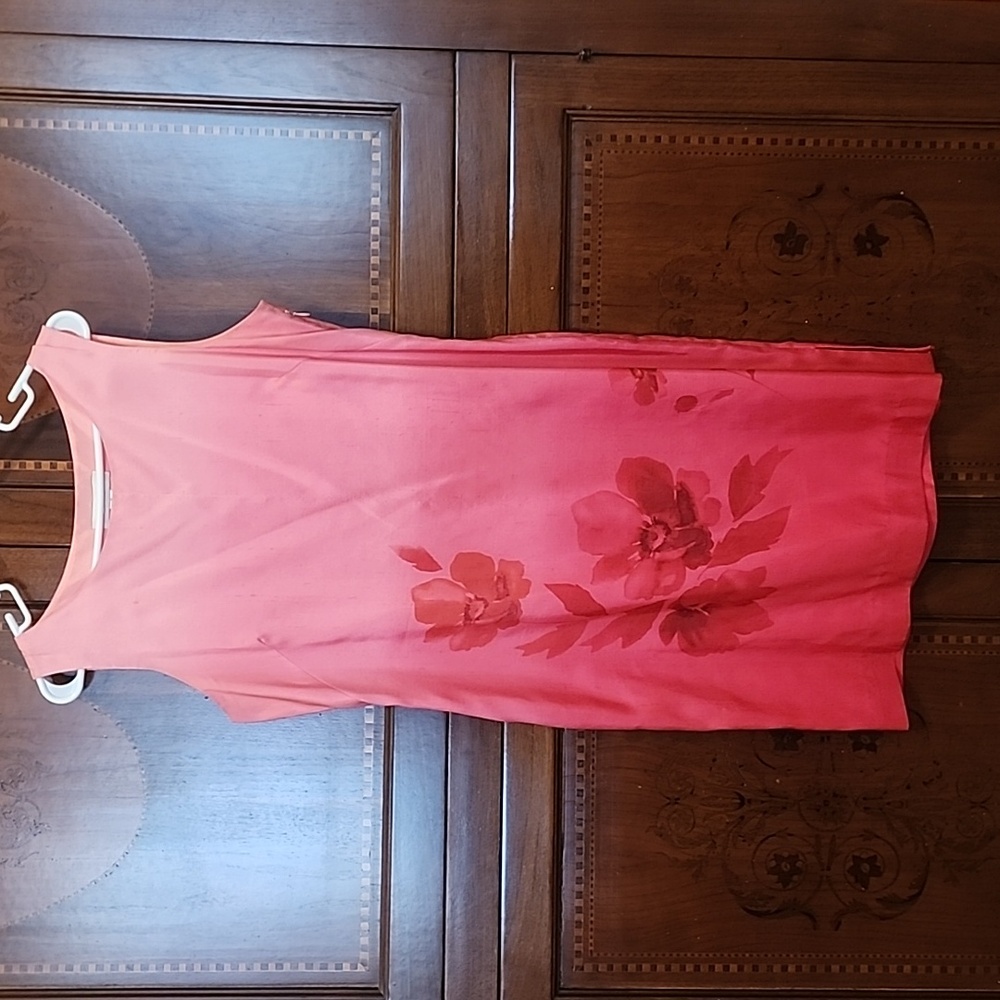 Casual Corner Rose Red Floral Midi Dress